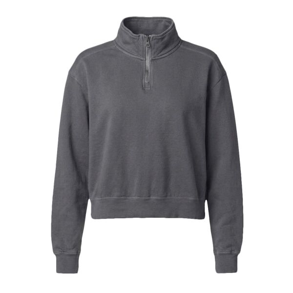Women's Garment-Dyed Mid-Length Quarter-Zip Sweatshirt Thumbnail