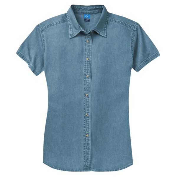 Ladies Short Sleeve Value Denim Shirt Thumbnail